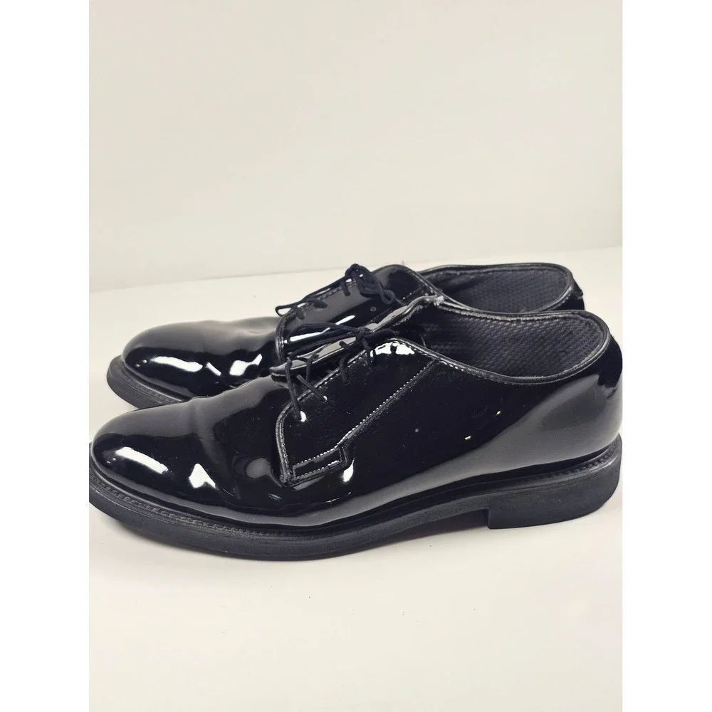 Bates Lites Mens High Gloss Oxford Uniform Shoes Black Patent Leather E00941